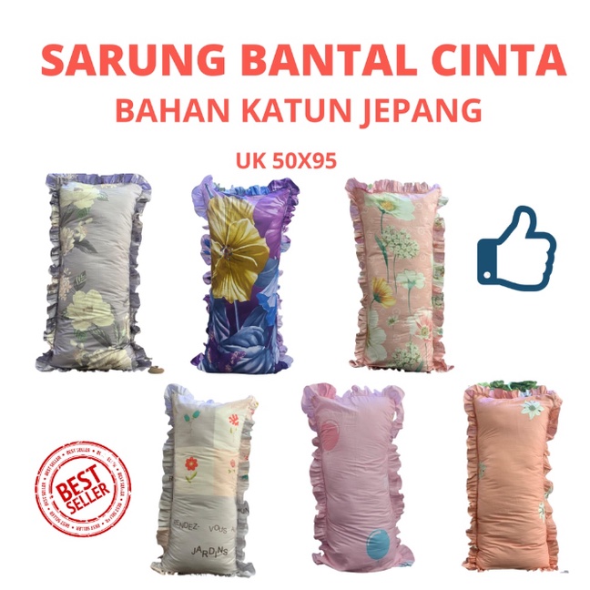 ❤ IJN ❤ Obral Sarung Bantal Cinta Uk 45 x 95 Bahan Katun Jepang