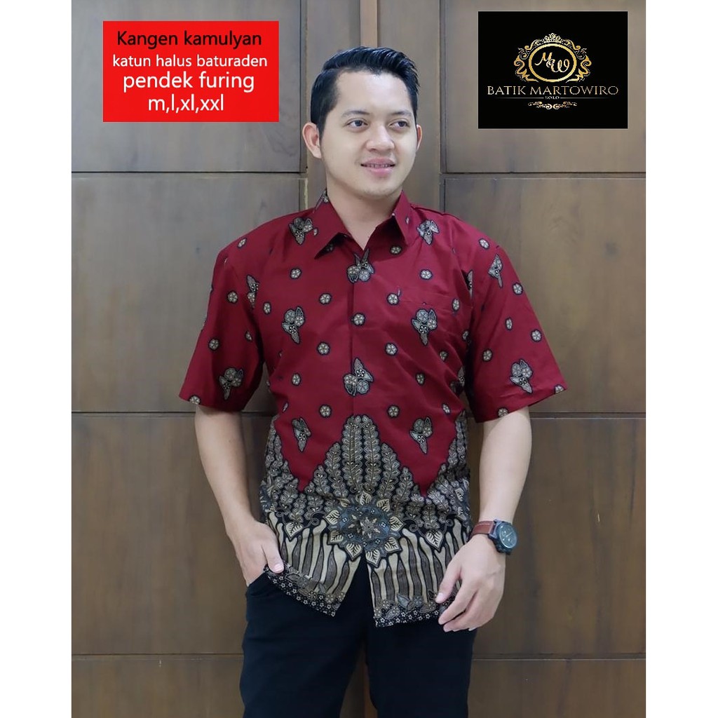 Premium Kemeja Batik Solo Kangen Kamulyan Lengan Pendek Pria Atasan Modern Full Furing ATASAN BATIK PREMIUM MODERN PEKSI SEMULUR KEMBAR SIAM PRASTOWO PARI COKLAT PRADHIFTA NAGA MERAH TIERTA SEMULUR KAWUNG ROGO PUSPO GAGAH KEMBANG BIRU KAPAL KANDAS BATIK