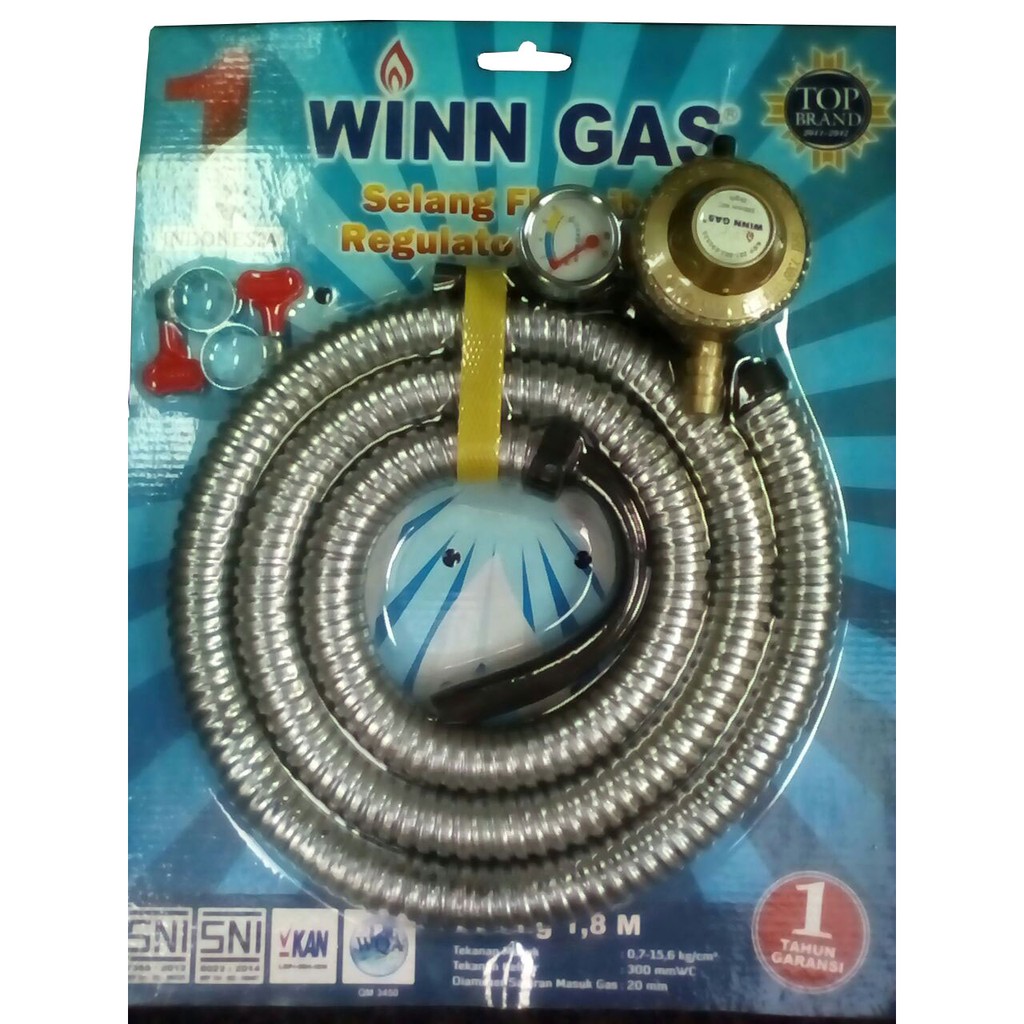 Selang Regulator Paket Winn Gas Panjang 1,8 Meter Aman &amp; Standar SNI