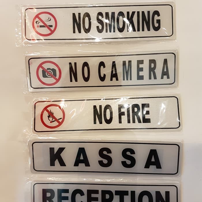 

JUAL SIGN K3 SAFETY AKRILIK NO FIRE.NO CAMERA/RECEPTION 4.5X19.5CM.