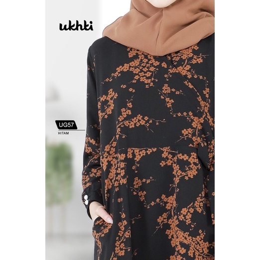 Gamis Motif Ukhti UG57 Black