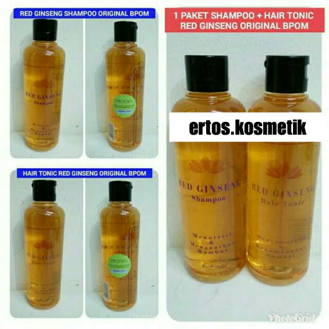 PAKET RED GINSENG SHAMPOO + HAIR TONIC BPOM ORIGINAL PENUMBUH RAMBUT