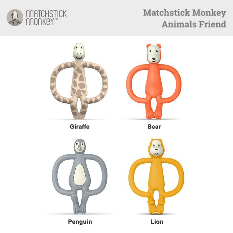 Matchstick Monkey Baby Teether Gigitan Bayi - Animal (Tersedia Pilihan Motif)