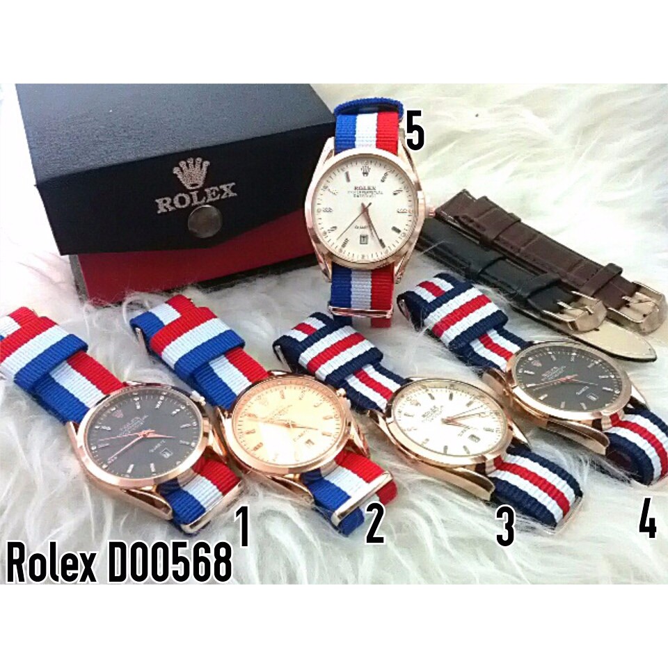 Rolex Wanita | Rolex Kanvas Set Dapat 2 Tali B_SWH
