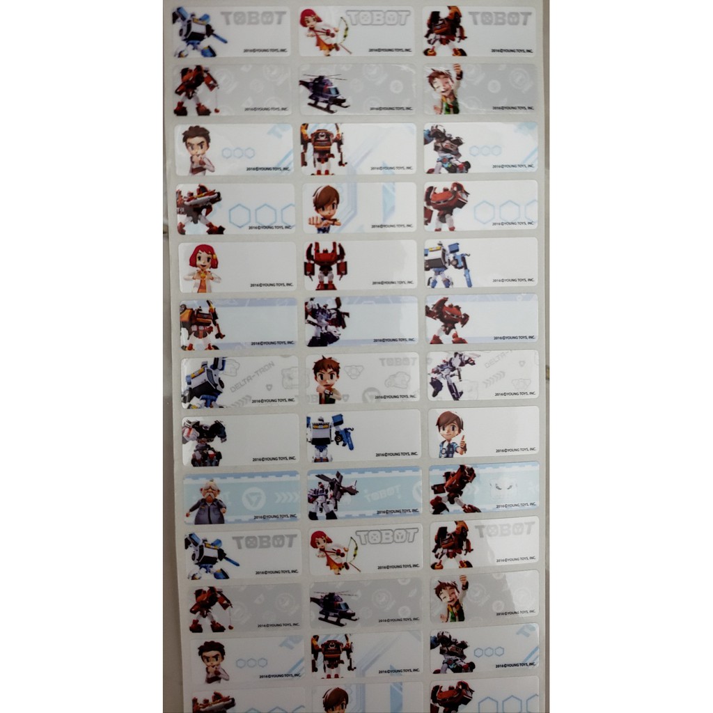 

Label Uk. M Tobot Waterproof, tidak luntur & anti sobek.