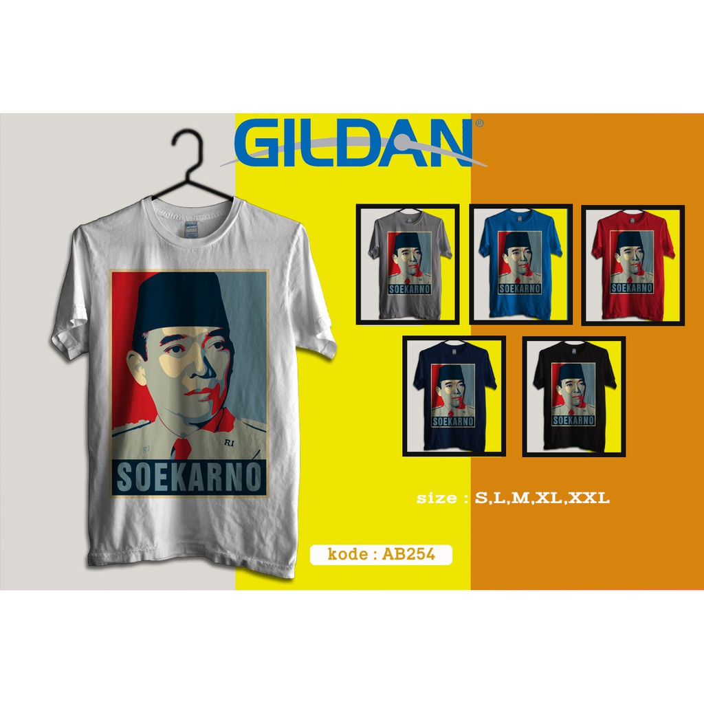 kaos soekarno original gildan ab254