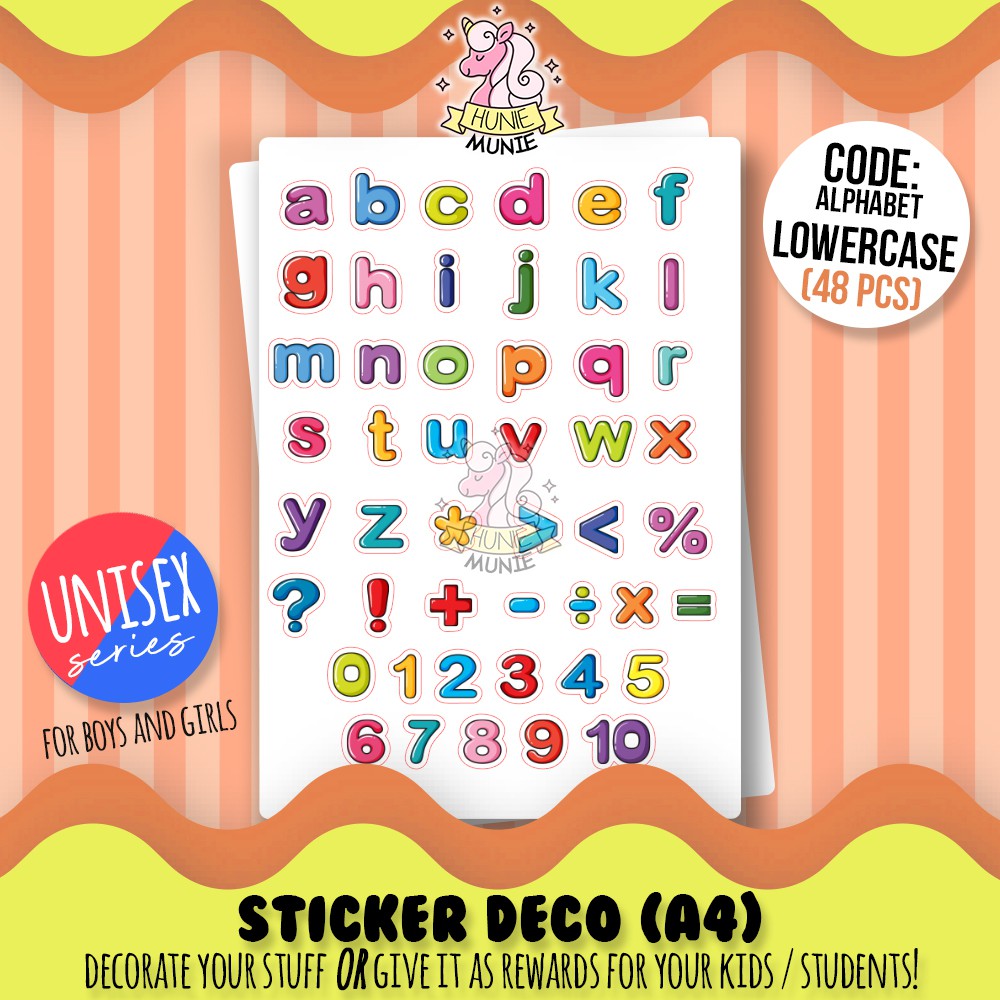 

Sticker Deco - Alphabet Abjad - Lower Case Stiker Unisex - Hunie Munie