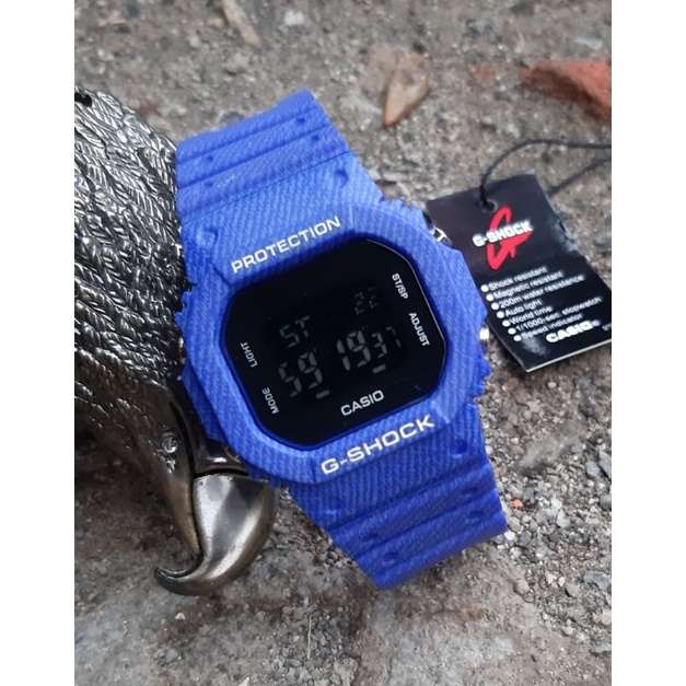 Jam Tangan Jeans Casio Water Resist Renang Fashion Pria Trendy - Abu