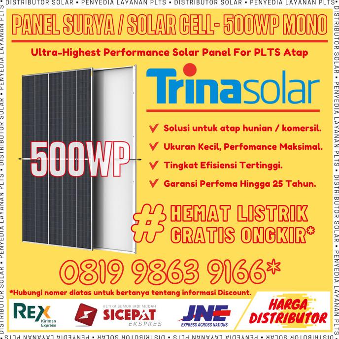 Panel Surya / Solar Sel / Solar Panel Monocrystalline 500WP Trinasolar