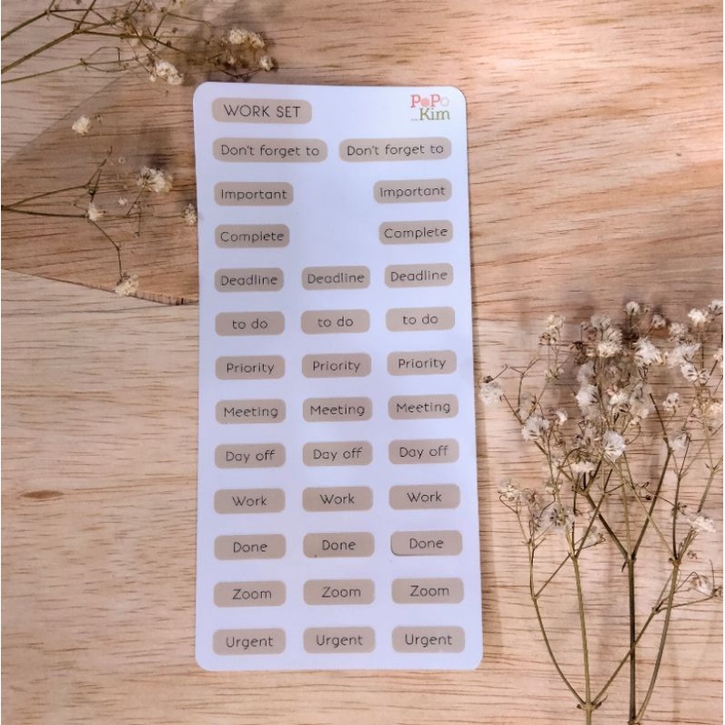

Work Sticker set/journal/scrapbook/label sticker