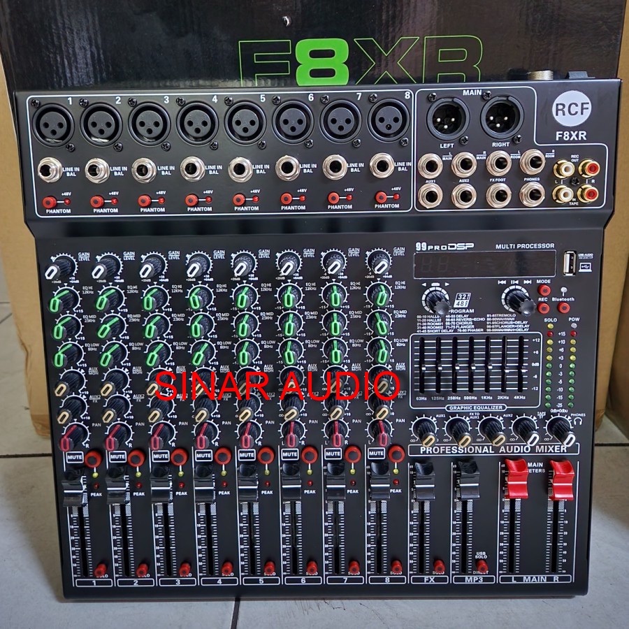 Mixer Audio RCF F8XR  8CH Soundcard F 8XR Effect Reverb