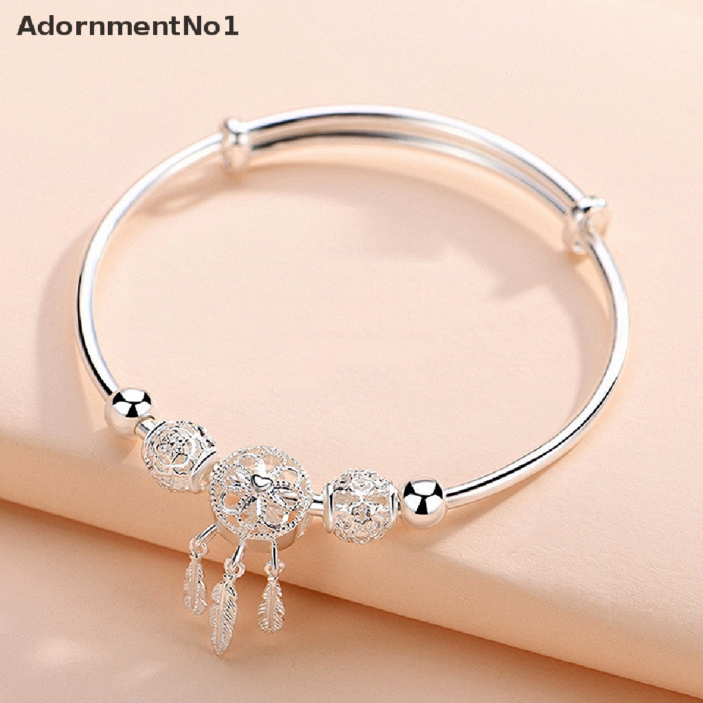 (AdornmentNo1) Gelang Tangan Rantai Aksen Dream Catcher + Bulu + Rumbai Untuk Perhiasan Wanita