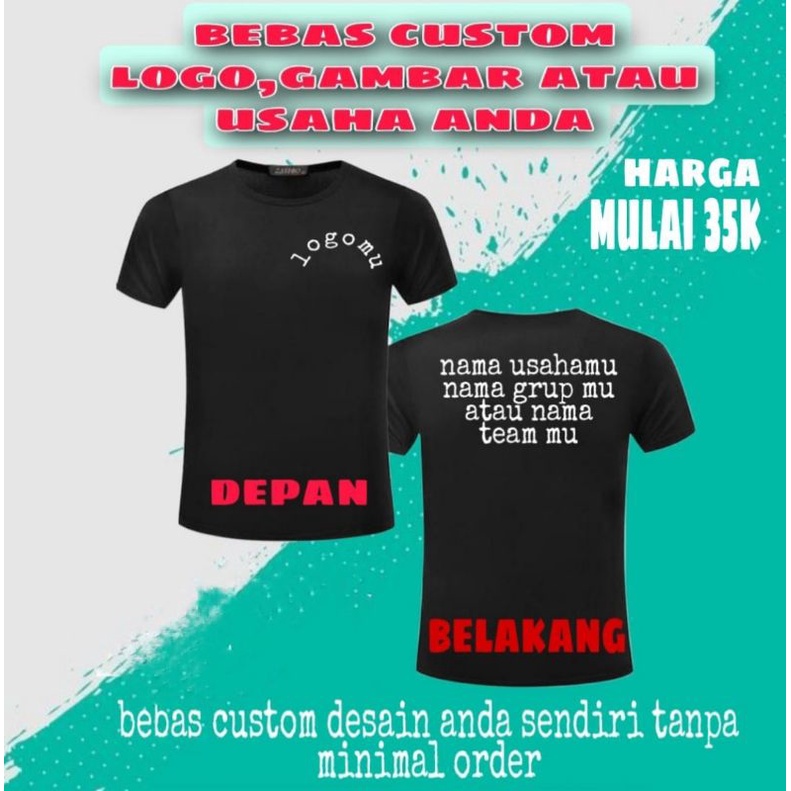 KAOS PROMOSI TOKO/KAOS SERAGAM TOKO SABLON SATU WARNA