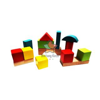  Mainan  ELC  Wooden Bricks Biru ELS064 Shopee Indonesia