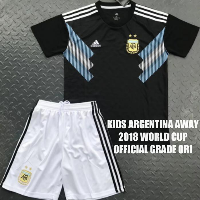 Jersey Bola Kids / Anak Argentina Away World Cup 2018 Grade Ori