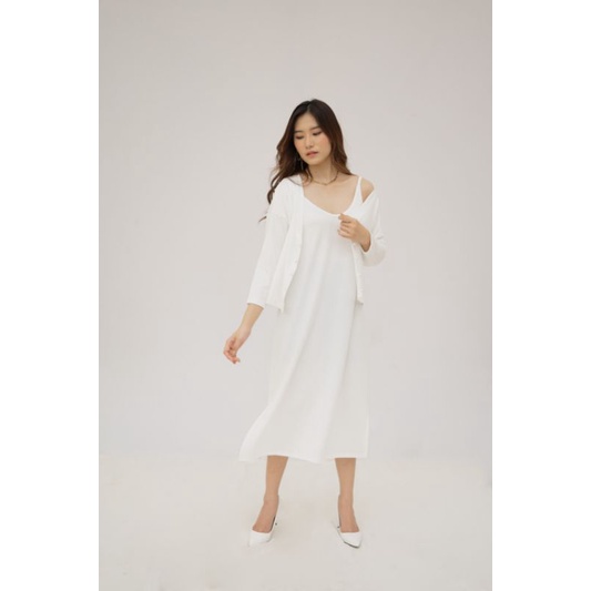 Olivia Set (Dress + Cardigan) – Ocha Wear | Setelan Wanita | Premium Korean Knit set | Setelan Murah Berkualitas