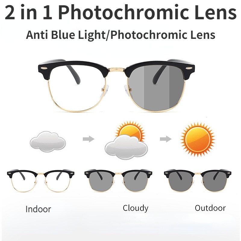 Kacamata Photochromic Anti Radiasi Anti Blue Ray Transition Untuk Pria Dan Wanita