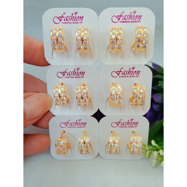 anting jepit dewasa xuping lapis emas