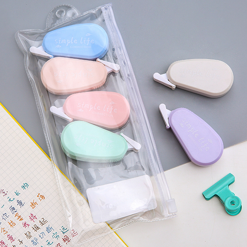 6pcs Correction Tape Kertas Korea Bentuk Macaron Multi Warna Untuk Perlengkapan Sekolahkantor