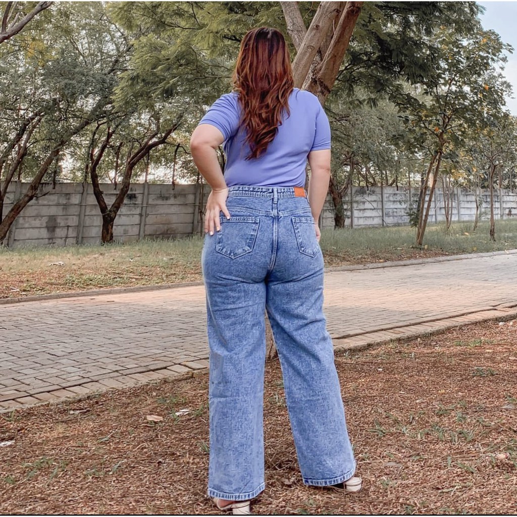 JUMBO SIZE Celana Kulot Jeans Wanita High Waist Big Veila