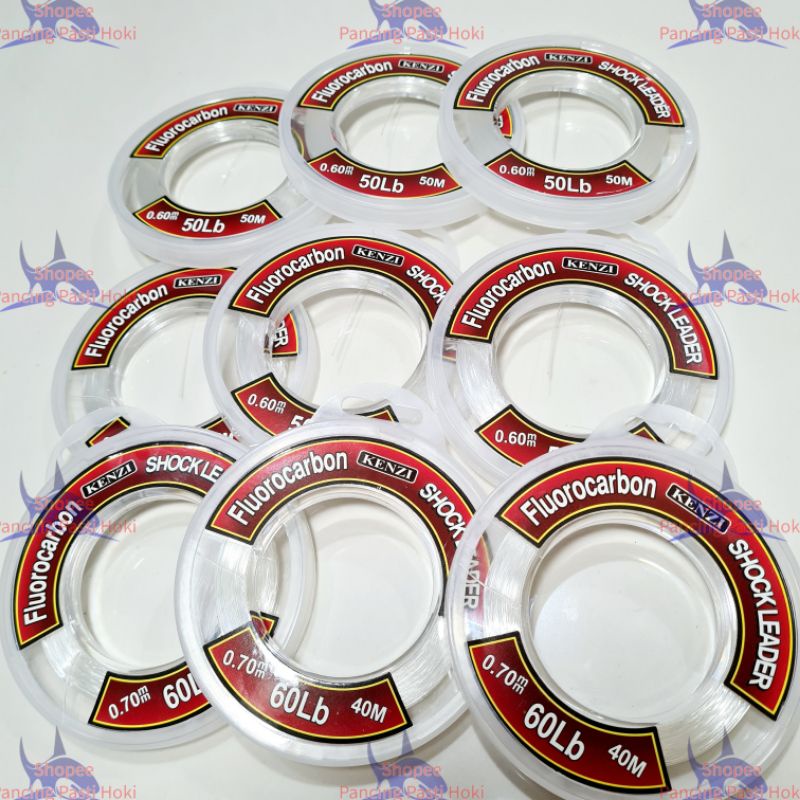 Shock leader kenzi fluorocarbon 20 lb 30 lb 40 lb dan 50 lb