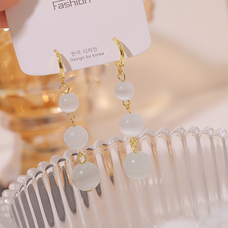 Korea Opal panjang baru gaya trendi anggun online influencer sederhana liar anting-anting telinga ci