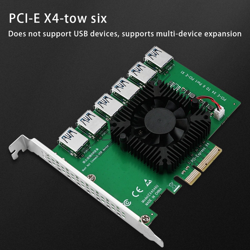 Btsg PCI Untuk Express X4 1sampai6 Riser Card Adapter Untuk Tambang Penambang BTC Nserted Ke Dalam Circuit Board Lingkungan Untuk