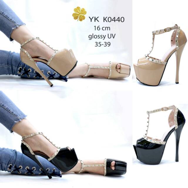 OSshoes 0440 premium heels 16cm 16 cm import shoes wanita high heels highheels pump tali studded