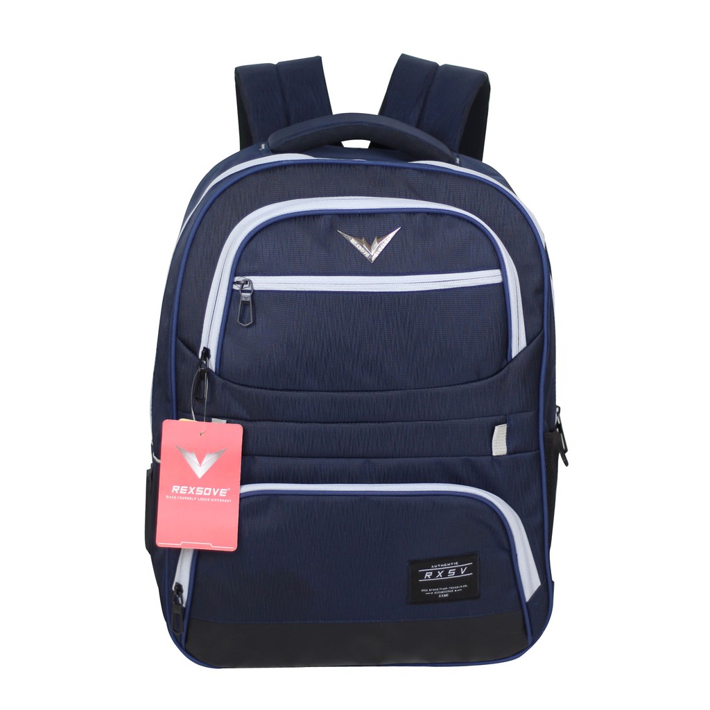 Tas Rexsove Distro Navy Cowok SMP SMA Kuliah Ransel Punggung Bahan Tebal Keren Backpack Pria Multifungsi