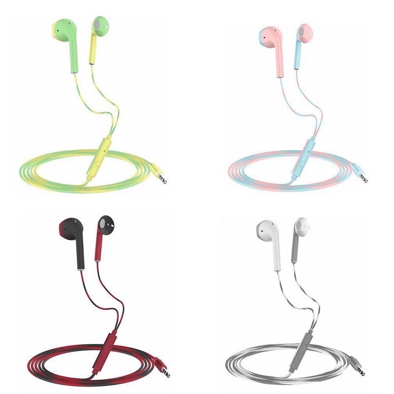 Handsfree U24 Macaron EXTRA BASS HIFI | Two Tone dua Warna / Earphone R2 Macaroon Color Hifi Extra Bass BY SE