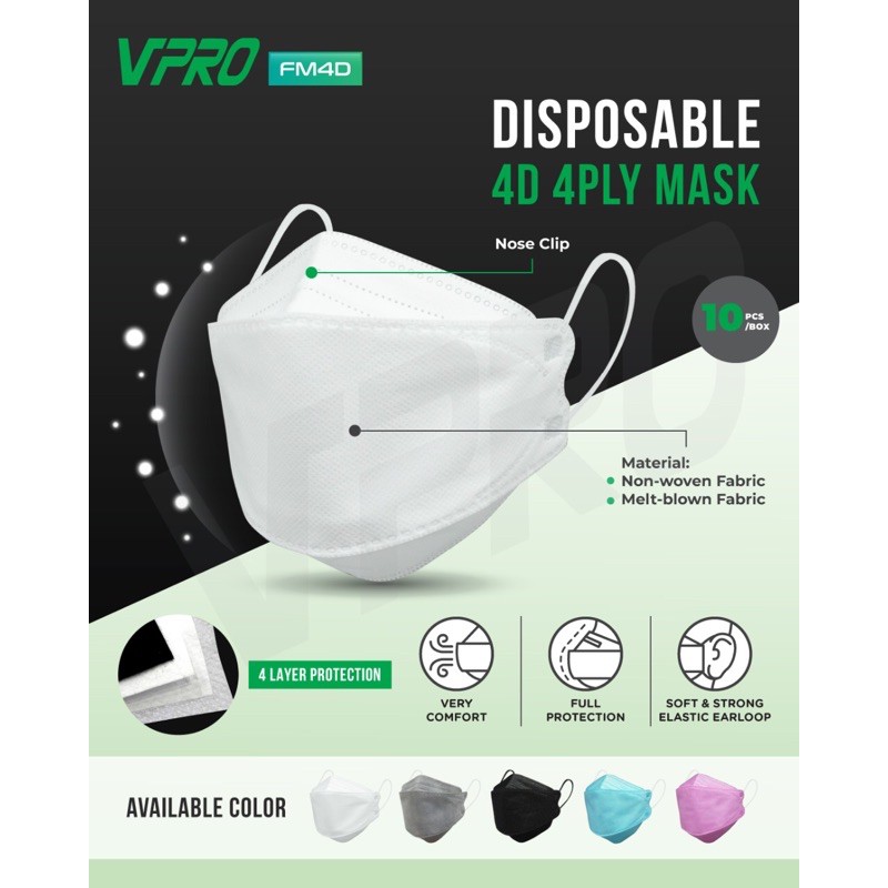 Masker EVO Vpro 4D 4ply isi 10 pcs / masker convex evo / disposable mask 4 ply / korea facemask evo