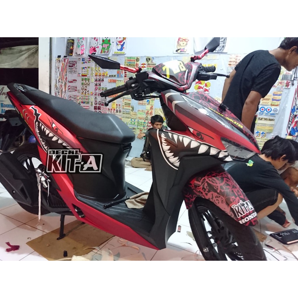 Decal Stiker New Vario 150 2018 Shark Hiu Sticker Striping Vario