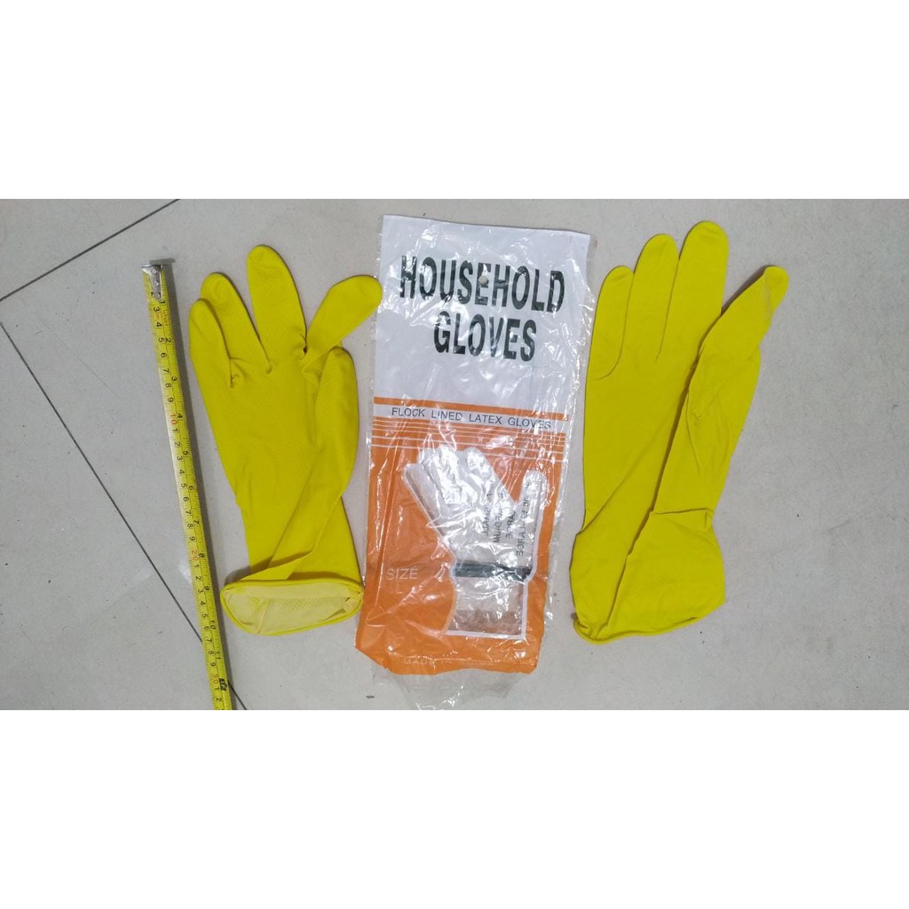 SARUNG TANGAN KARET CUCI PIRING mURAH / SARUNG TANGAN KARET KUNING/ GLOVES