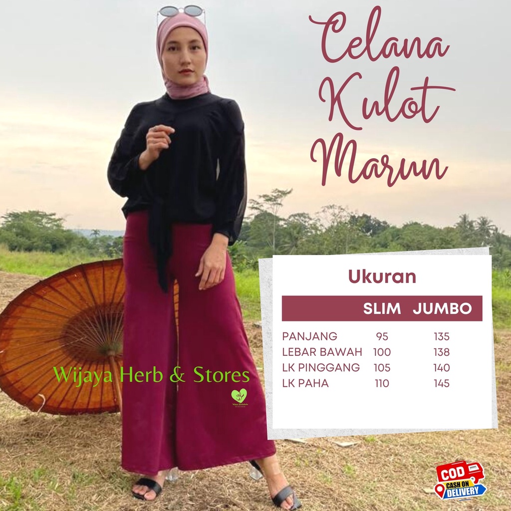 [Fashion] Celana Kulot Panjang Wanita / Size Slim &amp; Jumbo / Spandeks Elastis &amp; Adem