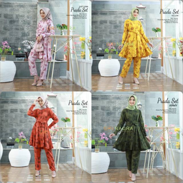PRADA SET SETELAN PANT DAN TUNIK BY ORI NAURA