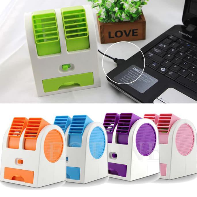 Ac Mini Portable Duduk Twin Double Fan Parfum