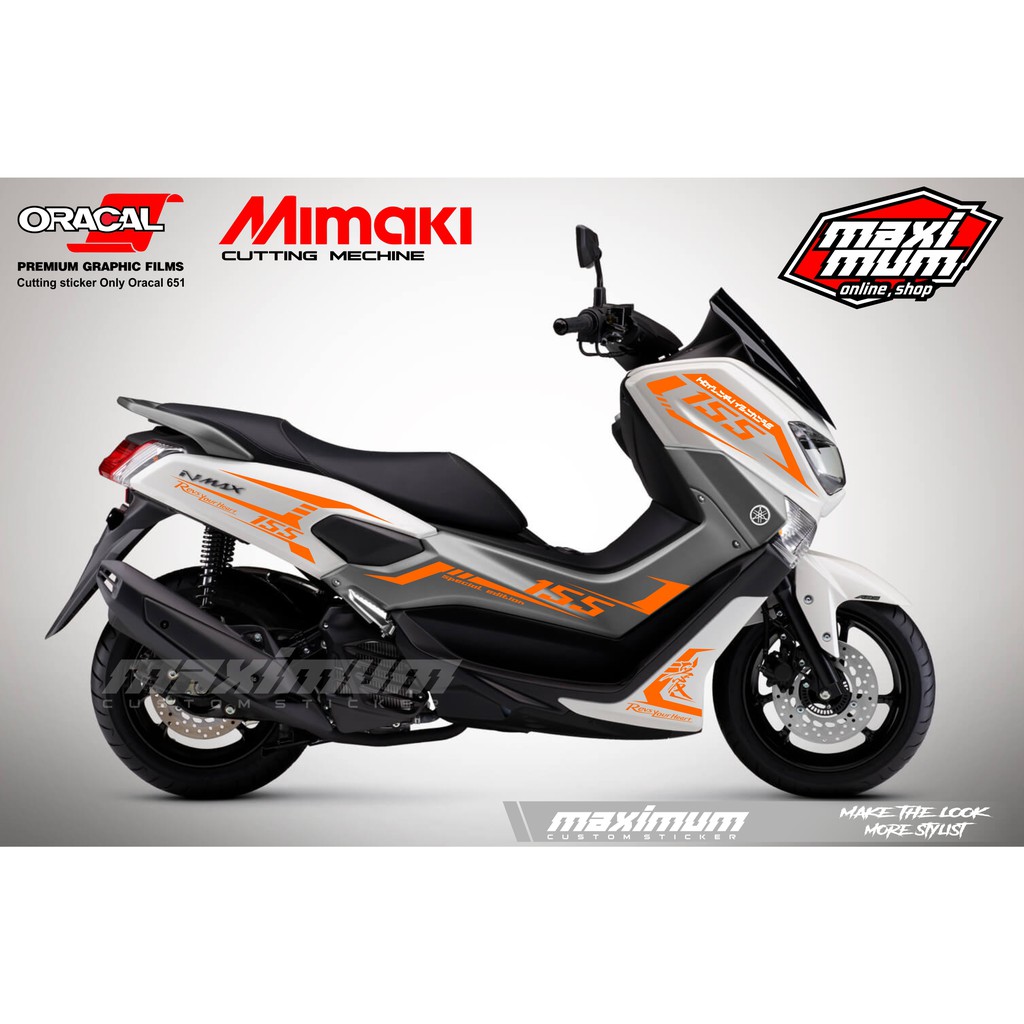 CUTTING STICKER NMAX PUTIH - STRIPING STIKER ORACAL ORANGE NEW