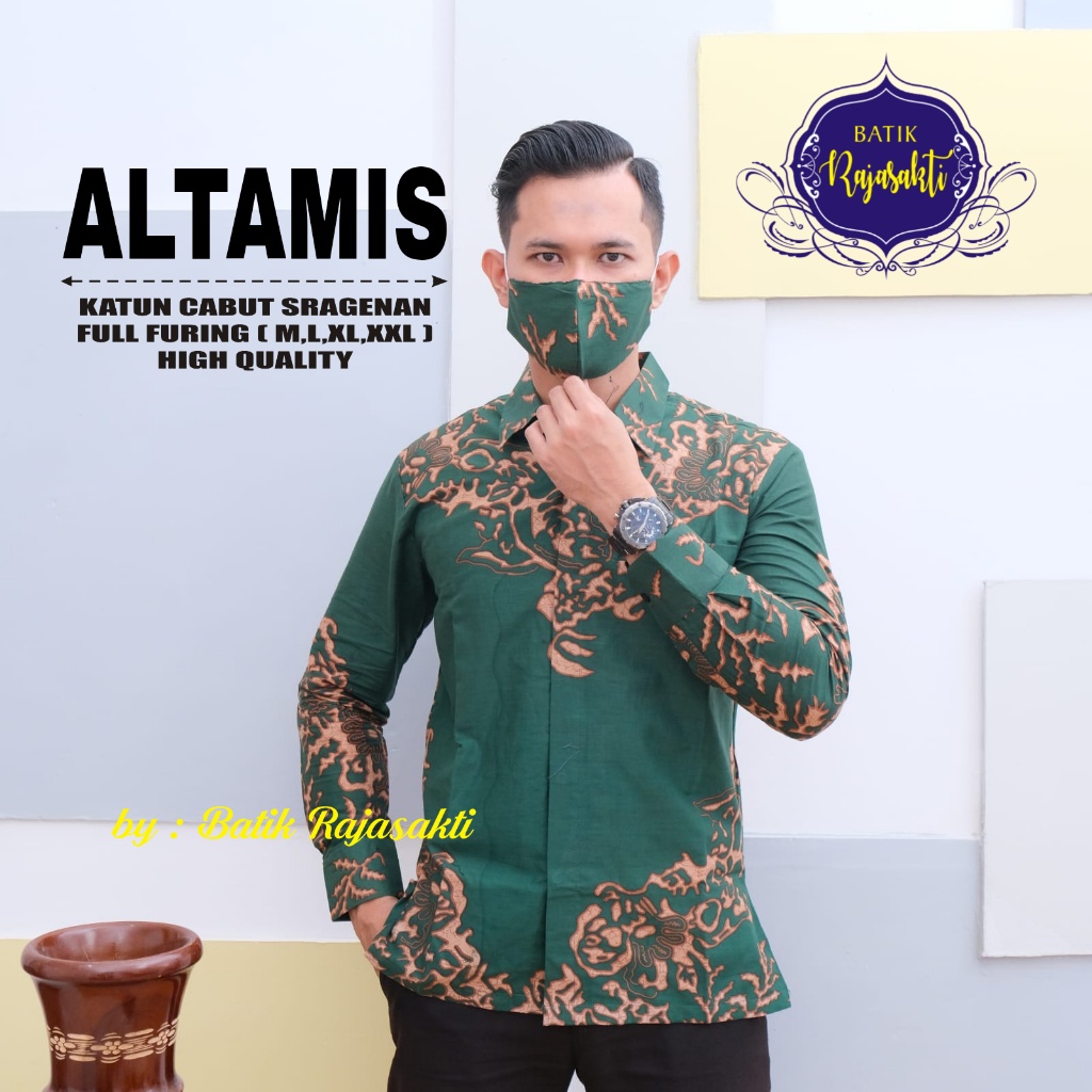 ALTAMIS Batik Solo Pria Kemeja Baju Lengan Pendek Panjang Premium Ekslusif Seragam Rajasakti