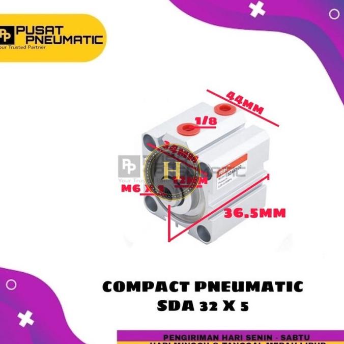 

Kode Hi02 Pneumatic Compact Cylinder Sda32X5 / Sda 32 X 5