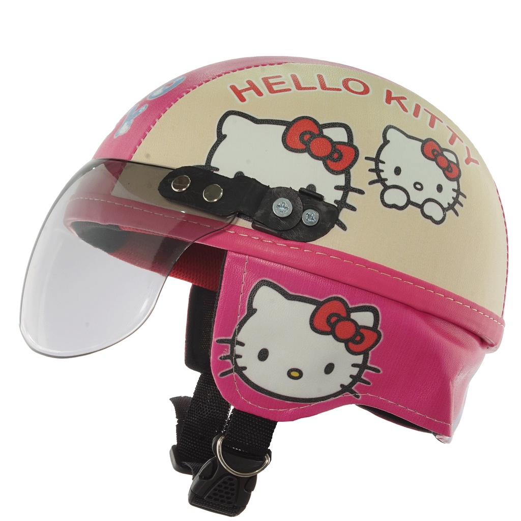 Helm Anak Karakter Usia 1 2 3 4 Tahun Motif Hello Kitty Cream Pink