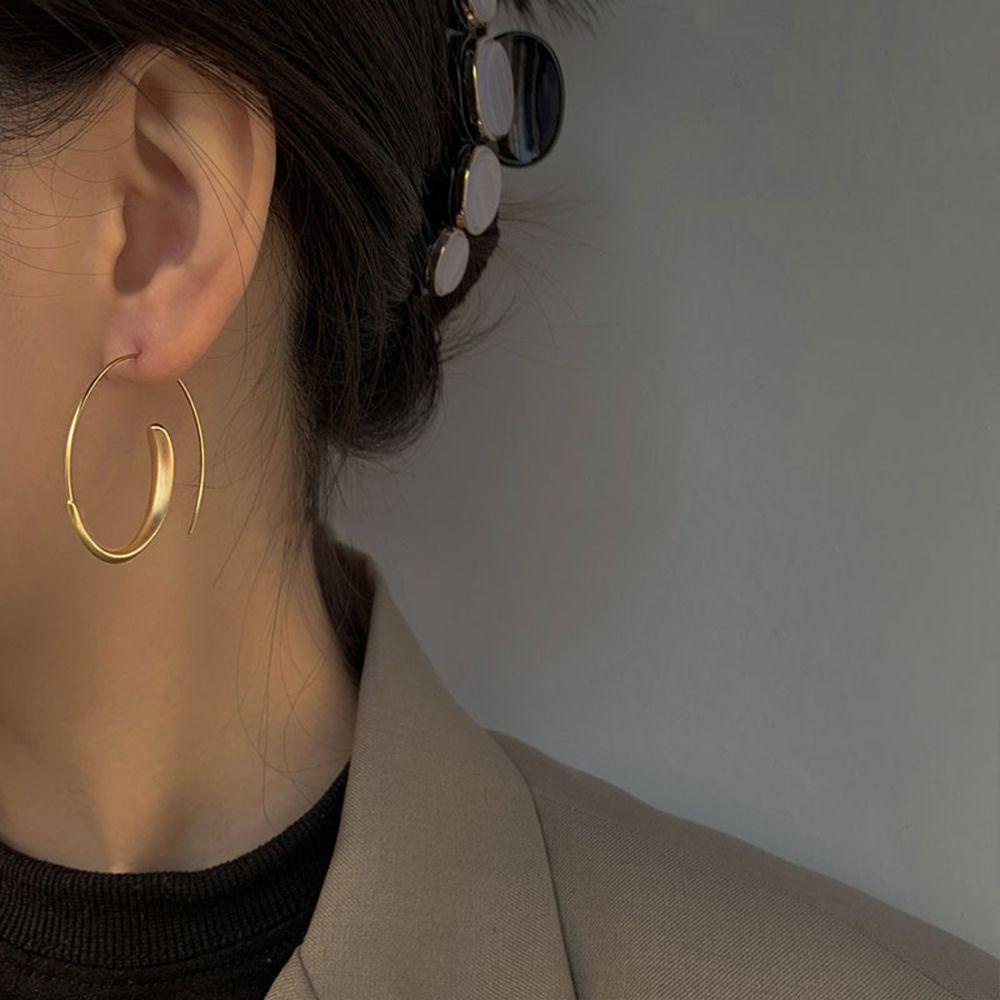 Solighter Hoop Earrings Trendy Geometri Aksesoris Gadis Anting Persegi