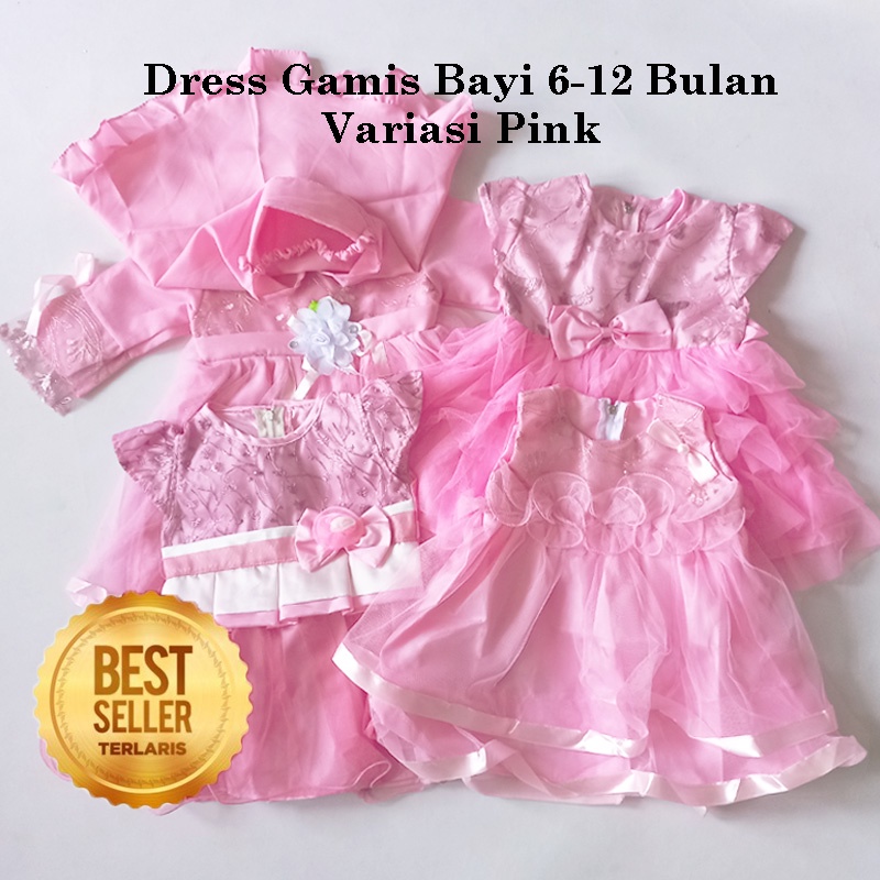 Baju Bayi Warna Pink 0 6 12 Bulan Dress Anak Perempuan 1 Tahun Import Korea Bahan Premium VW02