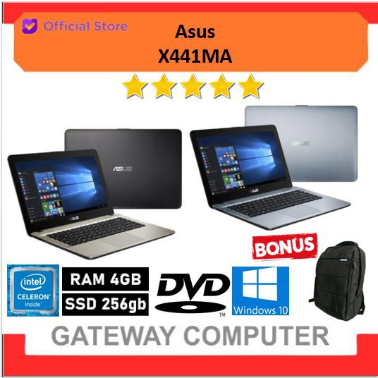 Jual Laptop ASUS X441MA | Intel N4020 RAM 4GB 256GB SSD 14 HD DVD Win10 ...