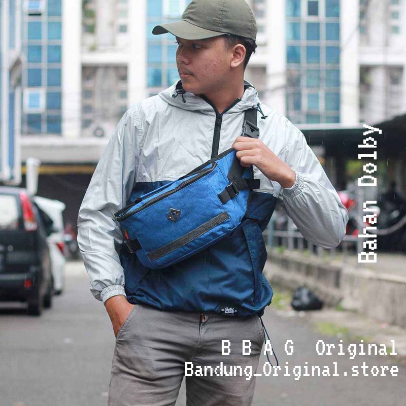 New Arrival - Tas waistbag pria salempang pinggang distro terbaru premium bahan dolby multifungsi