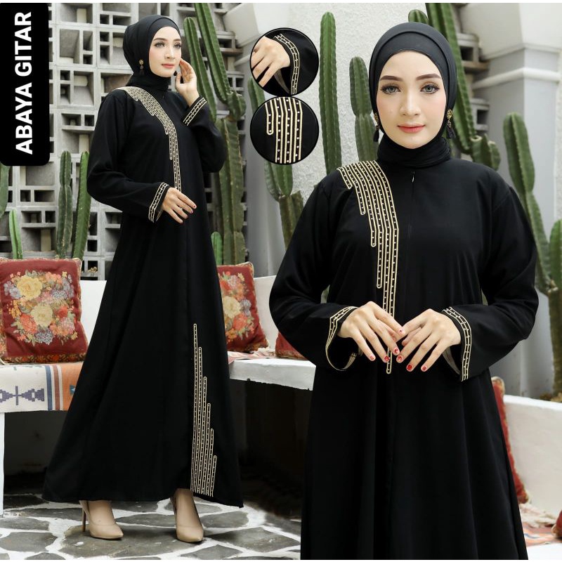 MUZA ABAYA HITAM TURKEY GITAR (BUSUI)