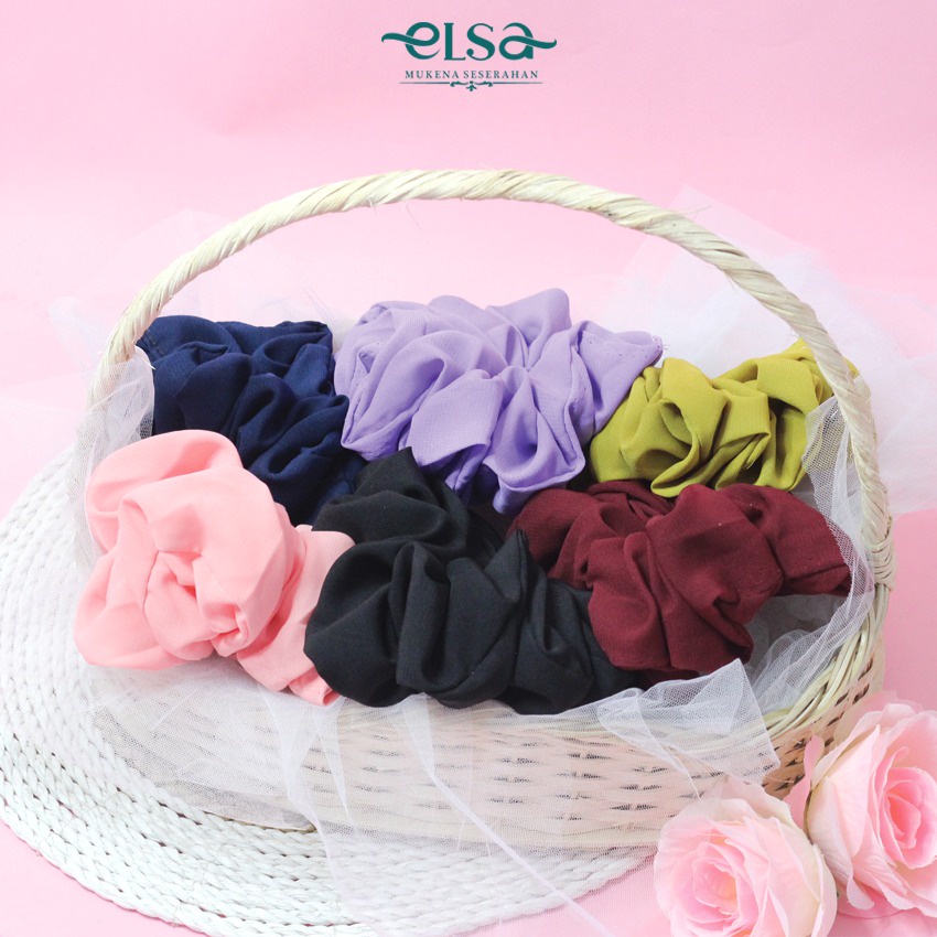 Scrunchie Premium Besar Souvenir Pernikahan Murah Cempol Hijab Kekinian Ikat Rambut Cepol Jilbab