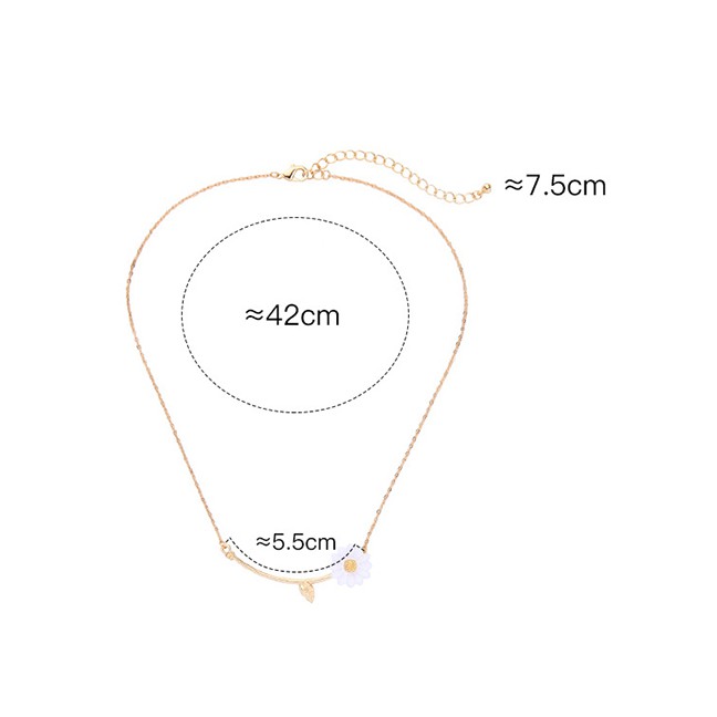 LRC Kalung Fashion Daisy Alloy Necklace D09840