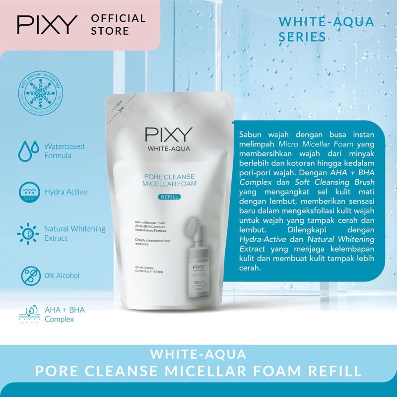 PIXY REFILL White Aqua Pore Cleanse Micellar Foam