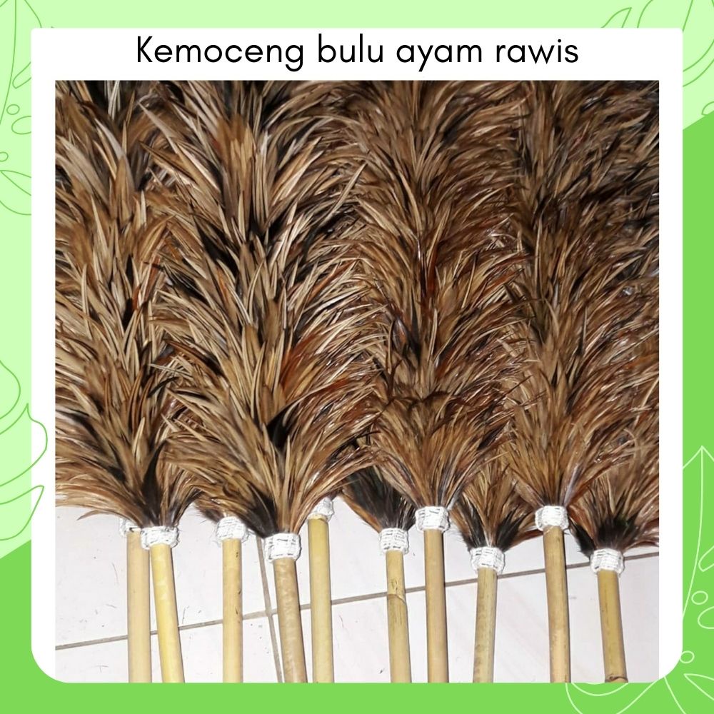 KEMOCENG BULU AYAM JAGO LANCUR COKLAT PREMIUM - KEMOCENG MOBIL MICROFIBER PANJANG CENDOL MURAH AWET