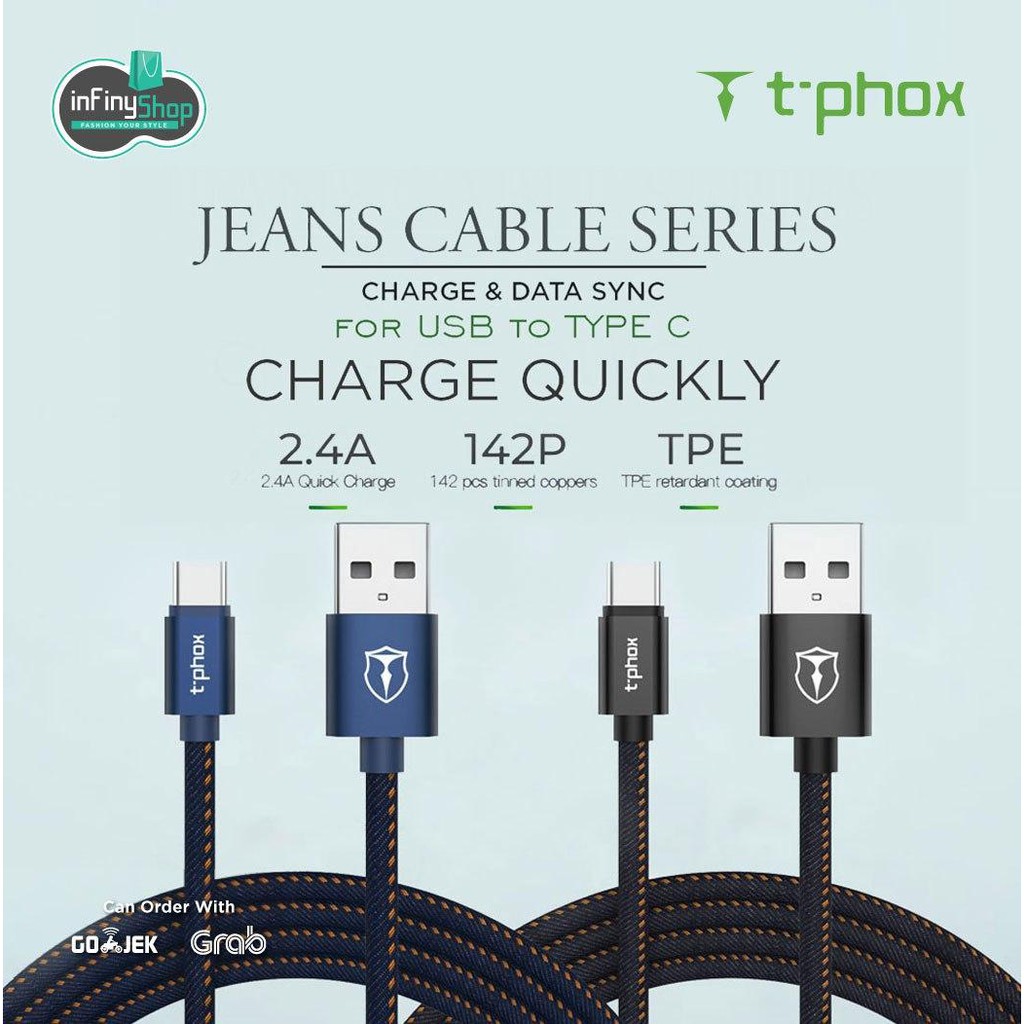 T-PHOX CABLE JEANS SERIES FOR TYPE-C 2.4A / 1M